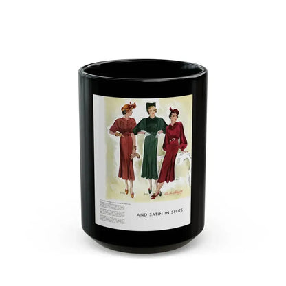 And Satin In Spots, McCall's, September 1935 - Black Coffee Mug 15oz - Go Mug Yourself
