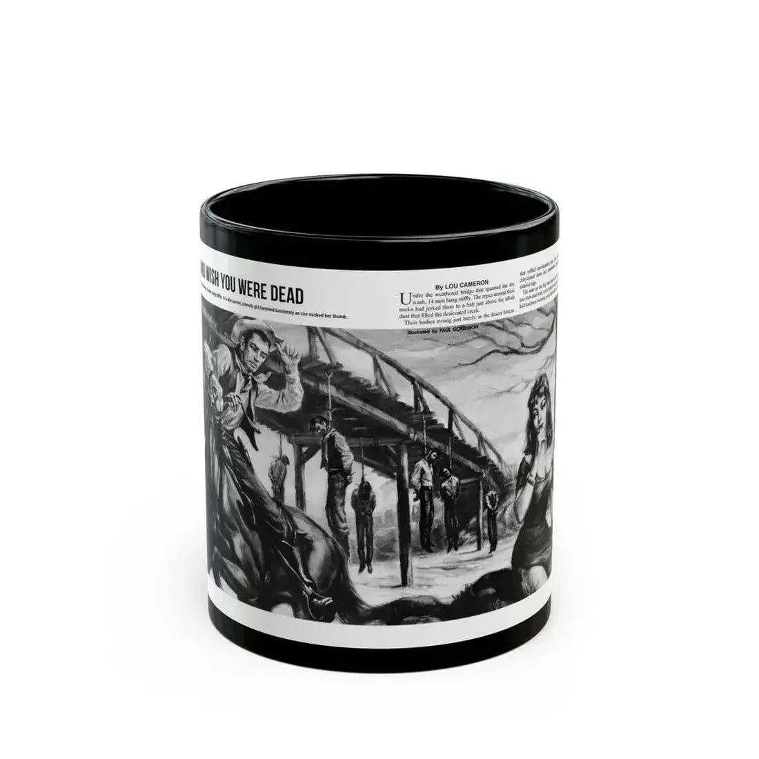 And Wish You Were Dead, All Man magazine, September 1959 - Black Coffee Mug 11oz - Go Mug Yourself