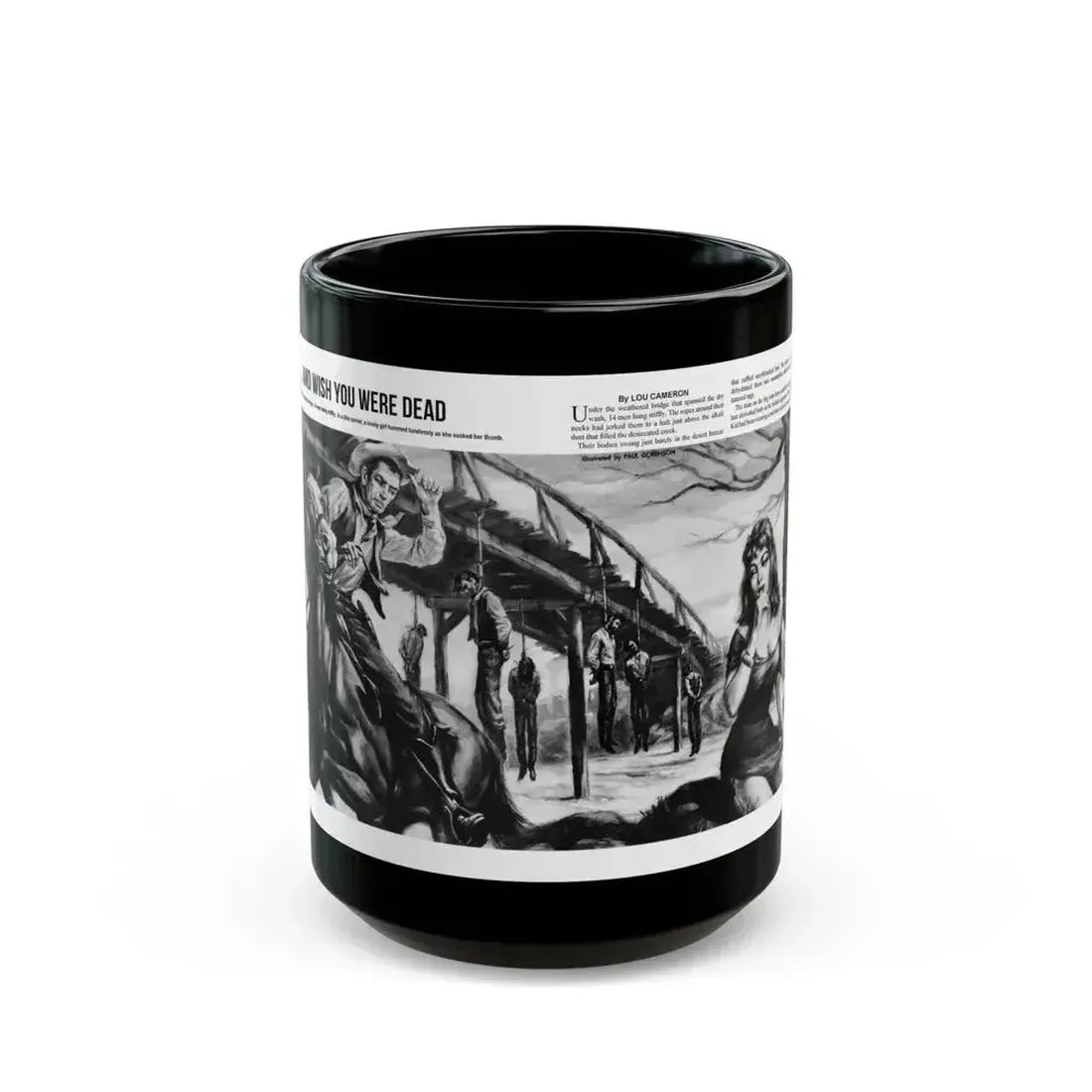 And Wish You Were Dead, All Man magazine, September 1959 - Black Coffee Mug 15oz - Go Mug Yourself