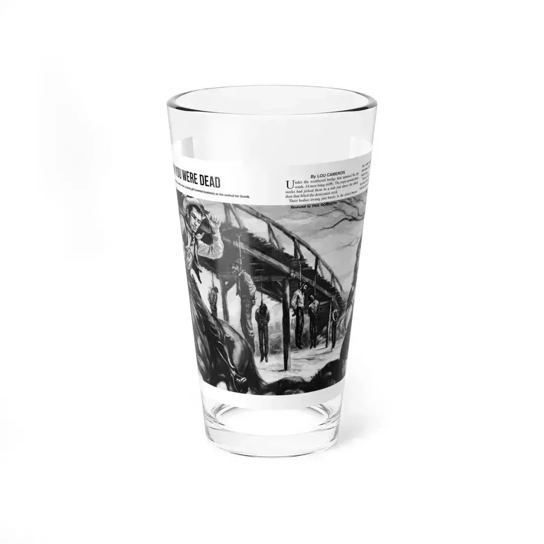 And Wish You Were Dead, All Man magazine, September 1959 (Magazine Illustration) Pint Glass 16oz 16oz - Go Mug Yourself