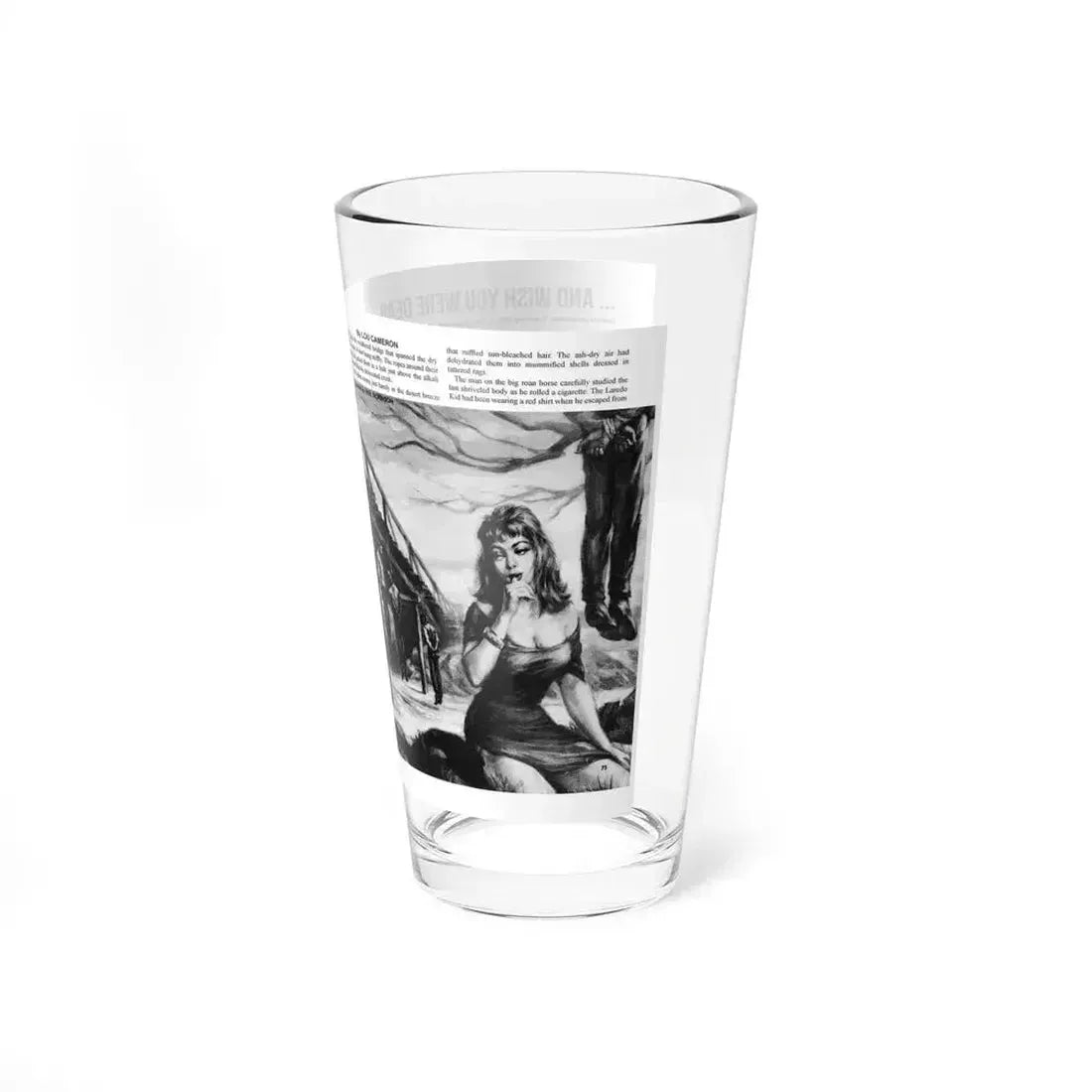 And Wish You Were Dead, All Man magazine, September 1959 (Magazine Illustration) Pint Glass 16oz - Go Mug Yourself
