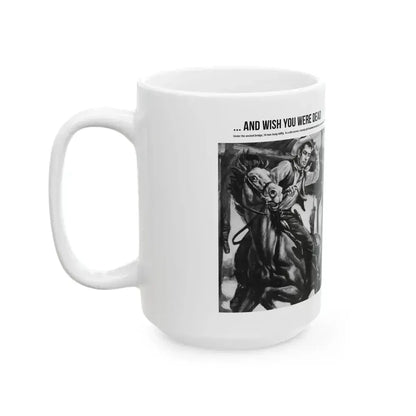 And Wish You Were Dead, All Man magazine, September 1959 - White Coffee Mug - Go Mug Yourself