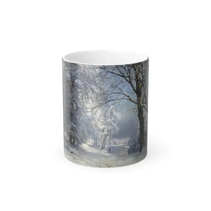 Anders Andersen-Lundby (1840-1923) Forest in Winter - Oil on Canvas 1882 - Color Changing Mug 11oz 11oz - Go Mug Yourself