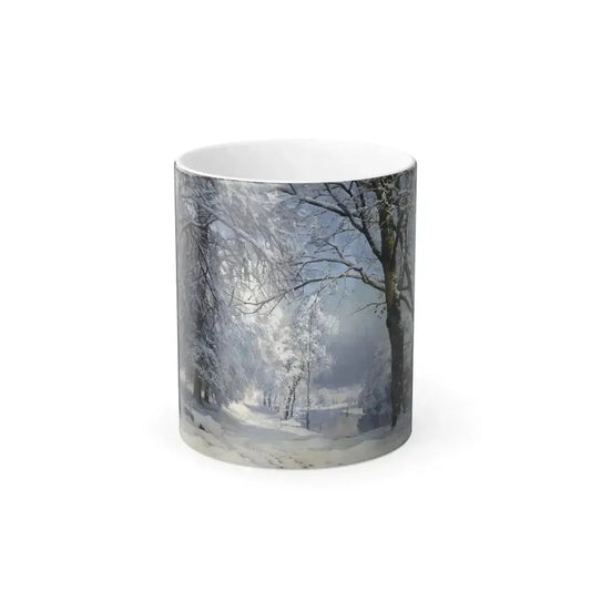 Anders Andersen-Lundby (1840-1923) Forest in Winter - Oil on Canvas 1882 - Color Changing Mug 11oz 11oz - Go Mug Yourself
