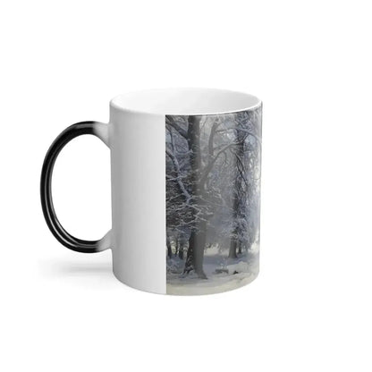 Anders Andersen-Lundby (1840-1923) Forest in Winter - Oil on Canvas 1882 - Color Changing Mug 11oz - Go Mug Yourself