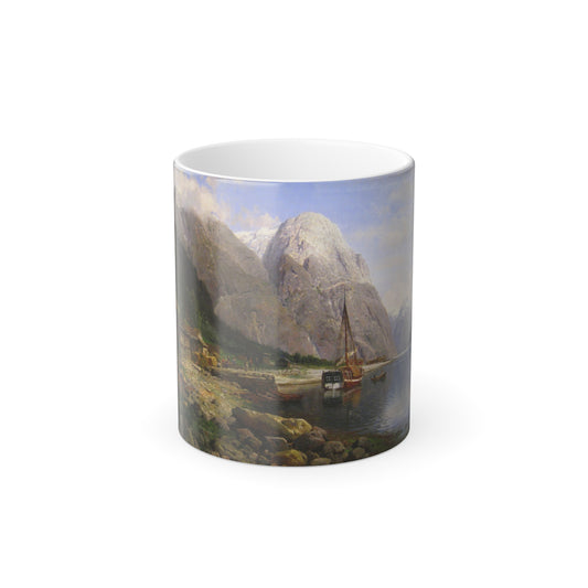 Anders Askevold (1834-1900) At the Ferry Place - oil on canvas 1887 - Color Changing Mug 11oz-11oz-Go Mug Yourself