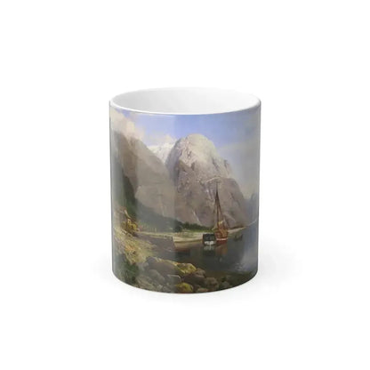 Anders Askevold (1834-1900) At the Ferry Place - oil on canvas 1887 - Color Changing Mug 11oz 11oz - Go Mug Yourself