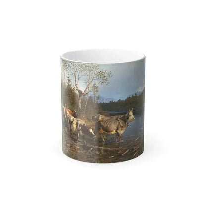 Anders Askevold (1834-1900) Evening by the Lakeside - oil on canvas 1882 - Color Changing Mug 11oz 11oz - Go Mug Yourself
