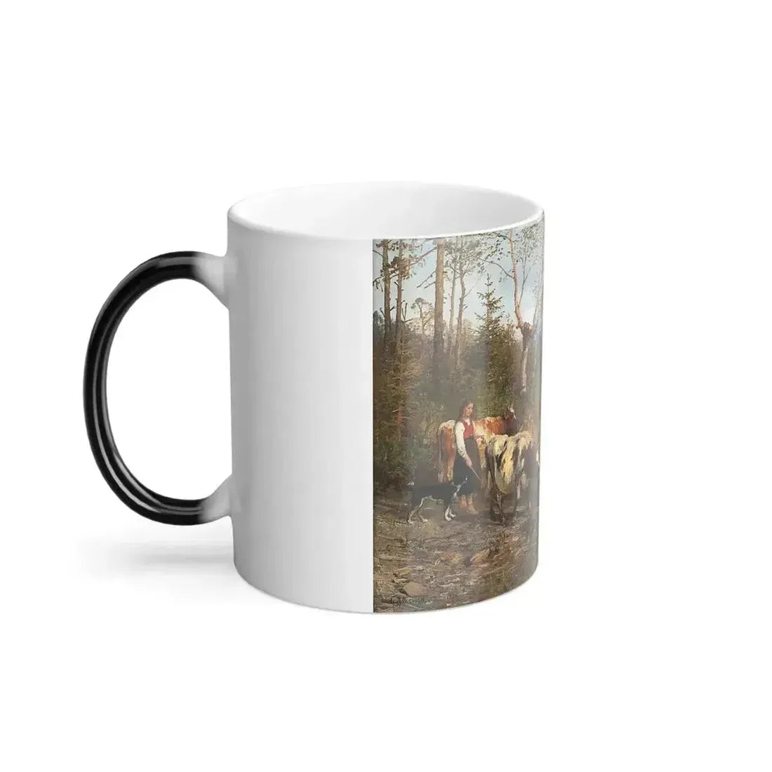 Anders Askevold (1834-1900) Evening by the Lakeside - oil on canvas 1882 - Color Changing Mug 11oz - Go Mug Yourself