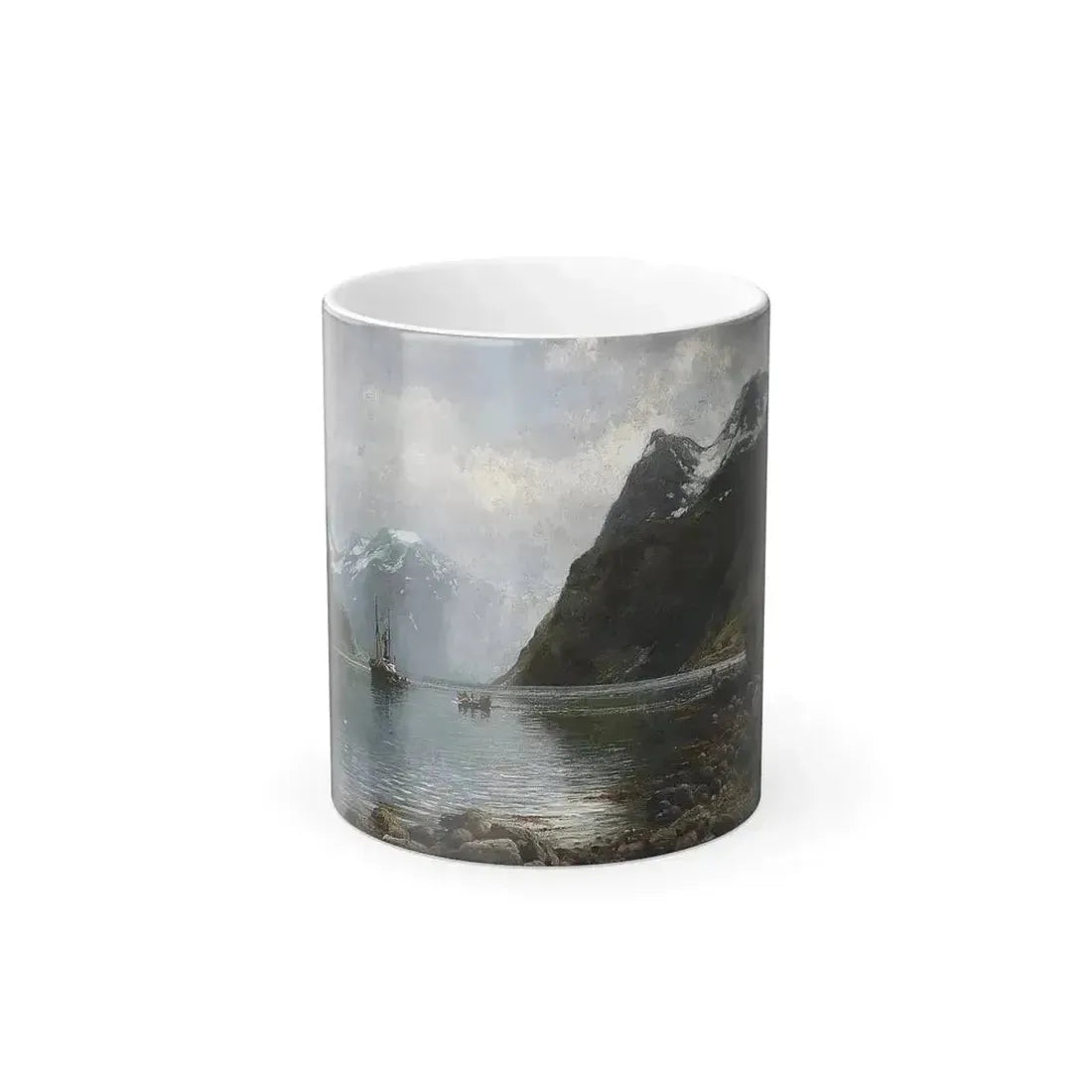 Anders Askevold (1834-1900) Fjordlandscape with people - Color Changing Mug 11oz 11oz - Go Mug Yourself