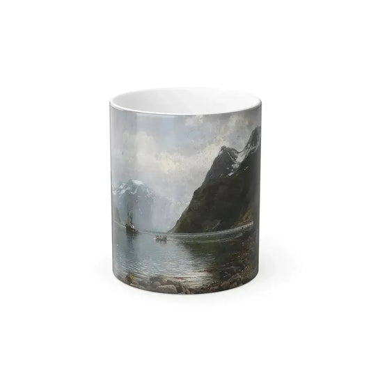 Anders Askevold (1834-1900) Fjordlandscape with people - Color Changing Mug 11oz 11oz - Go Mug Yourself