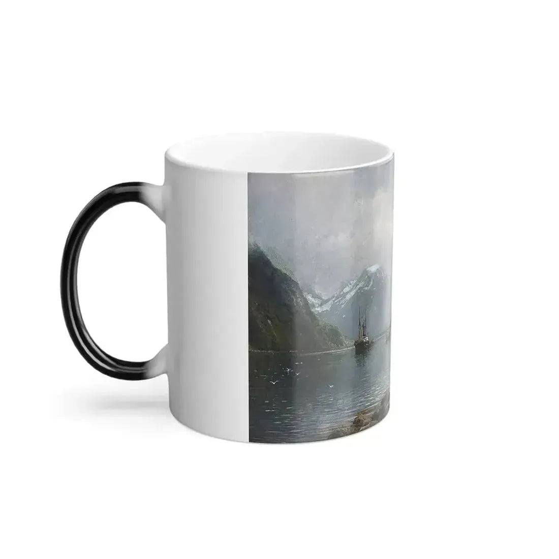 Anders Askevold (1834-1900) Fjordlandscape with people - Color Changing Mug 11oz - Go Mug Yourself