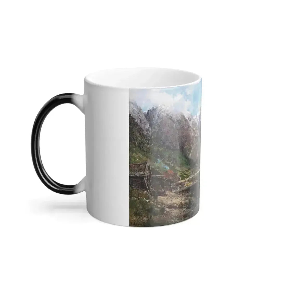 Anders Askevold (1834-1900) Harbor in the Sognefjord - oil on canvas 1895 - Color Changing Mug 11oz - Go Mug Yourself