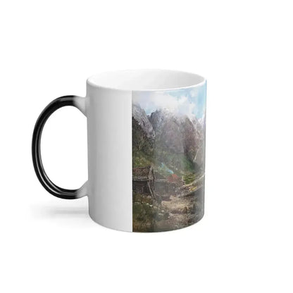 Anders Askevold (1834-1900) Harbor in the Sognefjord - oil on canvas 1895 - Color Changing Mug 11oz - Go Mug Yourself
