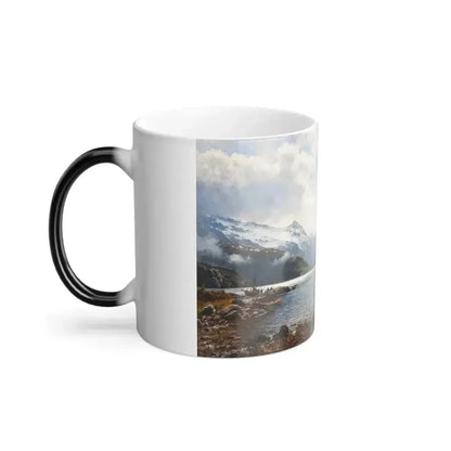 Anders Askevold (1834-1900) The sun breaks through the clouds, Hardanger Fjord - oil on canvas 1889 - Color Changing Mug 11oz - Go Mug Yourself