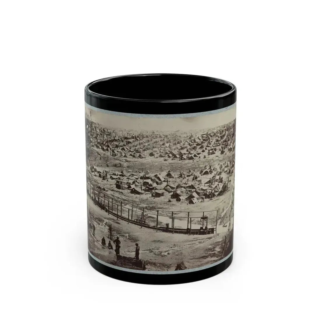 Andersonville Prison, Ga., August 17, 1864. Bird's Eye View (U.S. Civil War) Black Coffee Mug 11oz - Go Mug Yourself