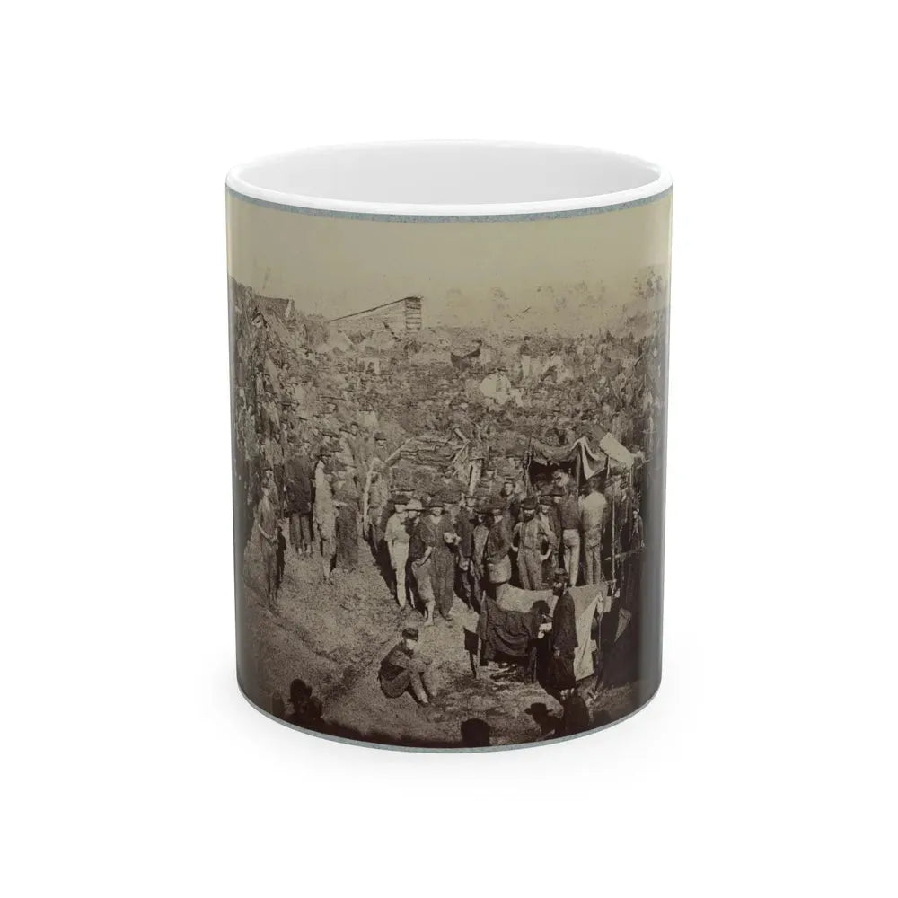 Andersonville Prison, Ga., August 17, 1864. Issuing Rations, View From Main Gate (U.S. Civil War) White Coffee Mug 11oz - Go Mug Yourself