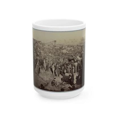 Andersonville Prison, Ga., August 17, 1864. Issuing Rations, View From Main Gate (U.S. Civil War) White Coffee Mug 15oz - Go Mug Yourself