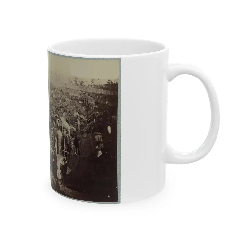Andersonville Prison, Ga., August 17, 1864. Issuing Rations, View From Main Gate (U.S. Civil War) White Coffee Mug - Go Mug Yourself