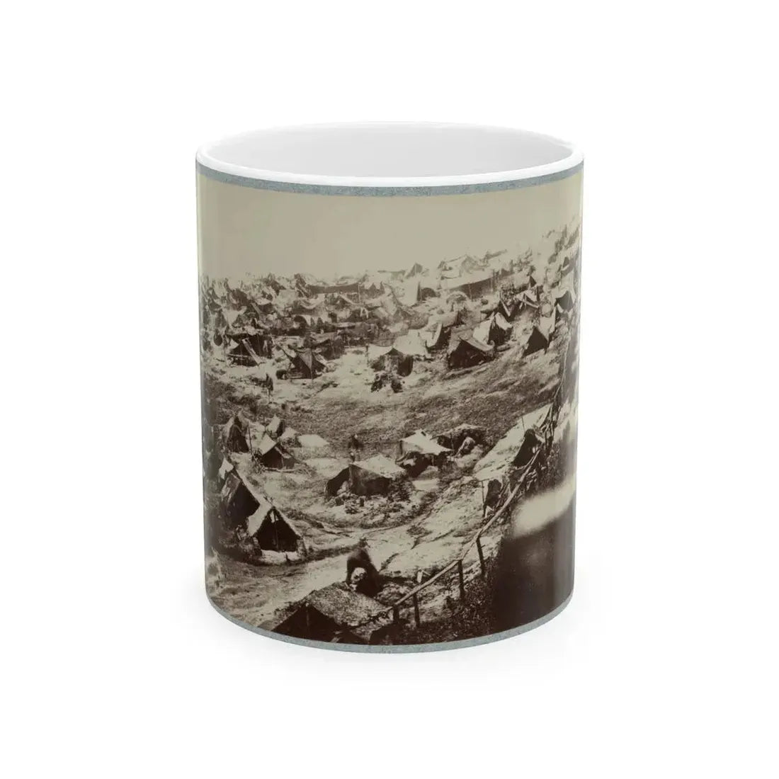 Andersonville Prison, Ga., August 17, 1864. Southwest View Of Stockade Showing The Dead-Line (U.S. Civil War) White Coffee Mug 11oz - Go Mug Yourself