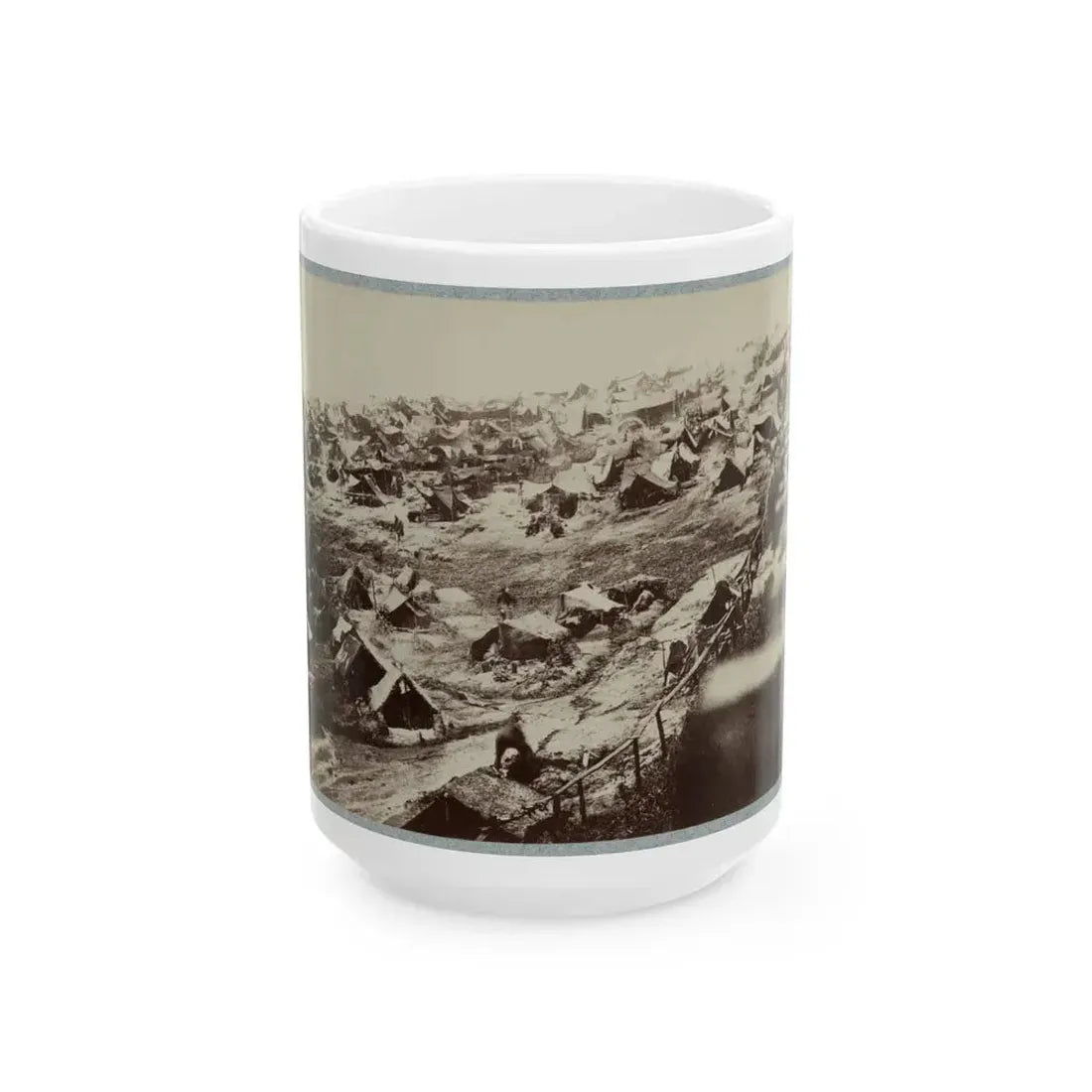 Andersonville Prison, Ga., August 17, 1864. Southwest View Of Stockade Showing The Dead-Line (U.S. Civil War) White Coffee Mug 15oz - Go Mug Yourself