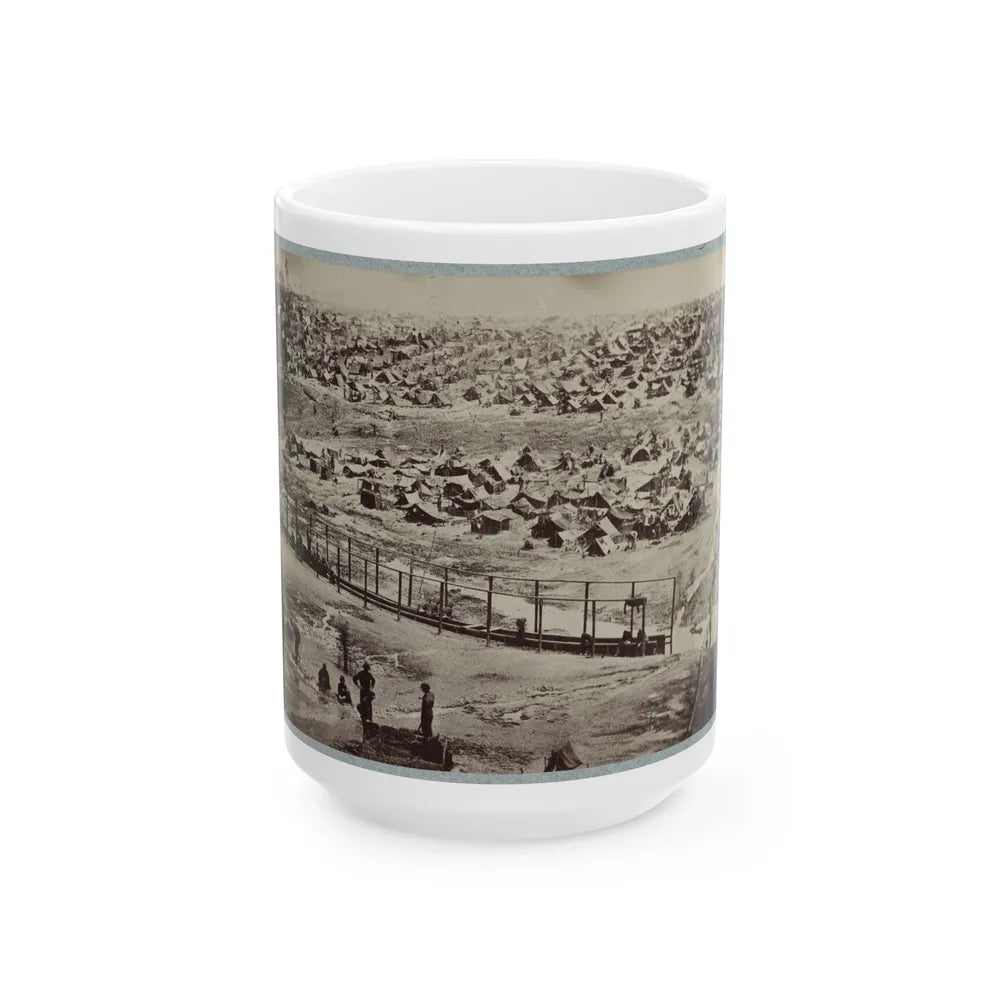 Andersonville Prison, Ga., August 17, 1864. Bird's Eye View (U.S. Civil War) White Coffee Mug-15oz-Go Mug Yourself