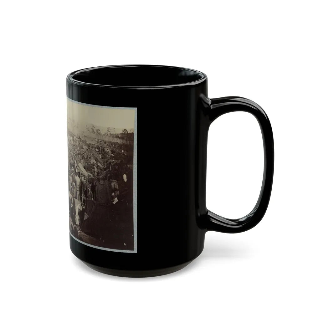 Andersonville Prison, Ga., August 17, 1864. Issuing Rations, View From Main Gate (U.S. Civil War) Black Coffee Mug-Go Mug Yourself