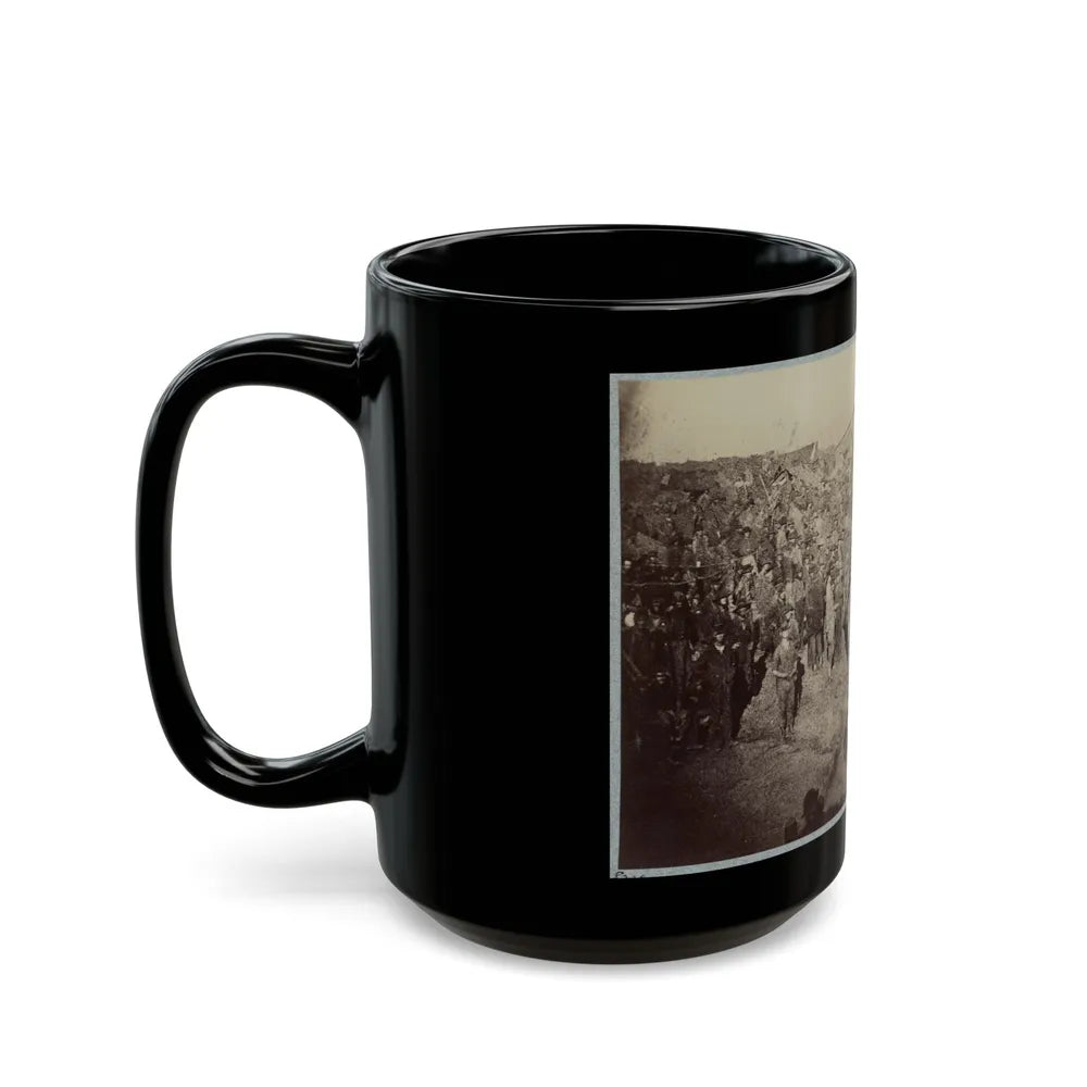 Andersonville Prison, Ga., August 17, 1864. Issuing Rations, View From Main Gate (U.S. Civil War) Black Coffee Mug-Go Mug Yourself