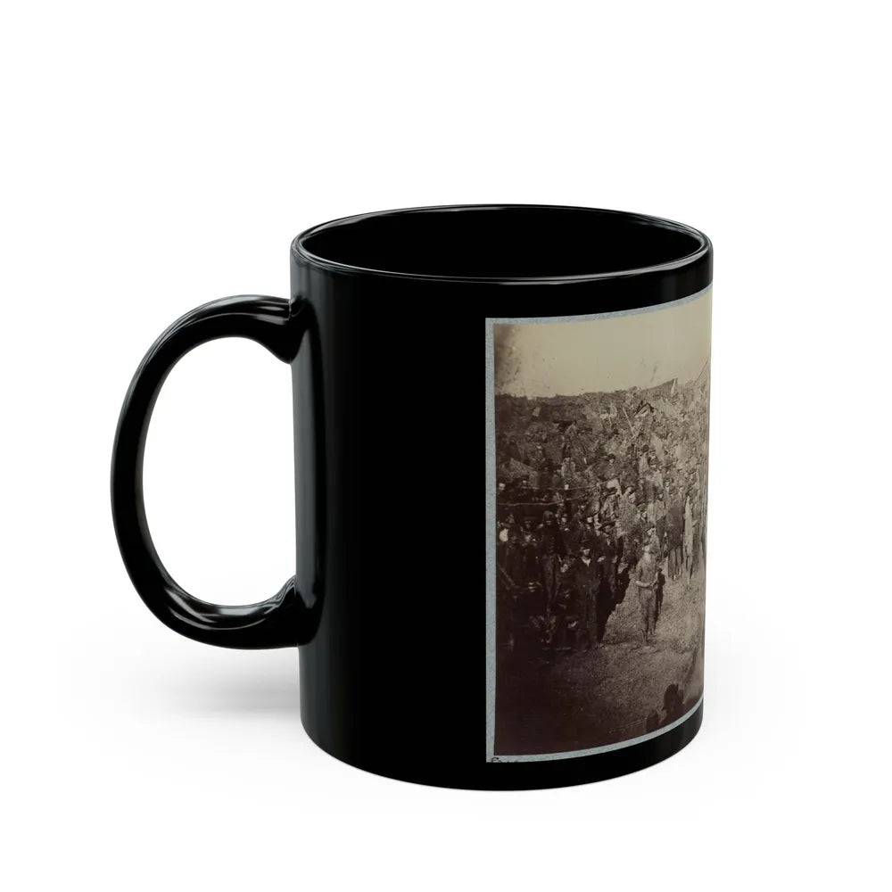 Andersonville Prison, Ga., August 17, 1864. Issuing Rations, View From Main Gate (U.S. Civil War) Black Coffee Mug-Go Mug Yourself