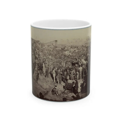 Andersonville Prison, Ga., August 17, 1864. Issuing Rations, View From Main Gate (U.S. Civil War) White Coffee Mug-11oz-Go Mug Yourself