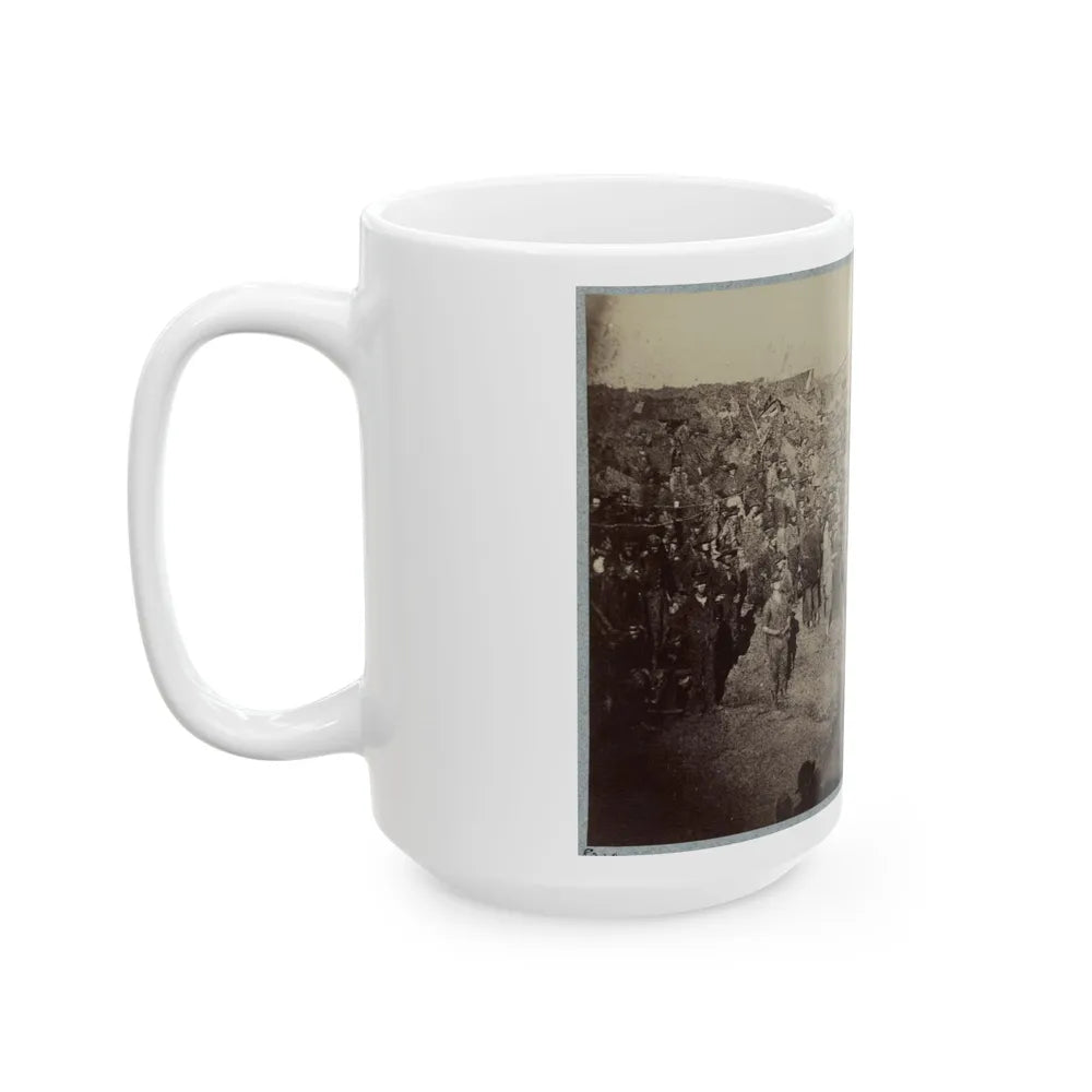 Andersonville Prison, Ga., August 17, 1864. Issuing Rations, View From Main Gate (U.S. Civil War) White Coffee Mug-Go Mug Yourself