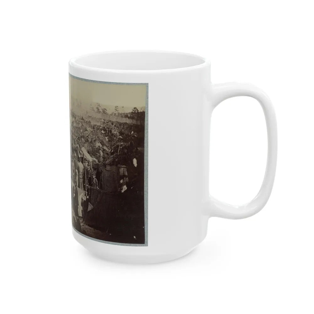 Andersonville Prison, Ga., August 17, 1864. Issuing Rations, View From Main Gate (U.S. Civil War) White Coffee Mug-Go Mug Yourself