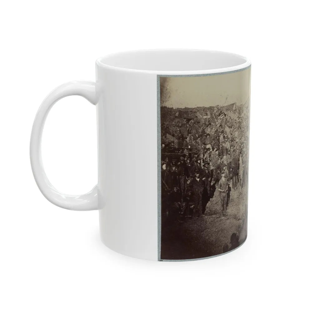 Andersonville Prison, Ga., August 17, 1864. Issuing Rations, View From Main Gate (U.S. Civil War) White Coffee Mug-Go Mug Yourself