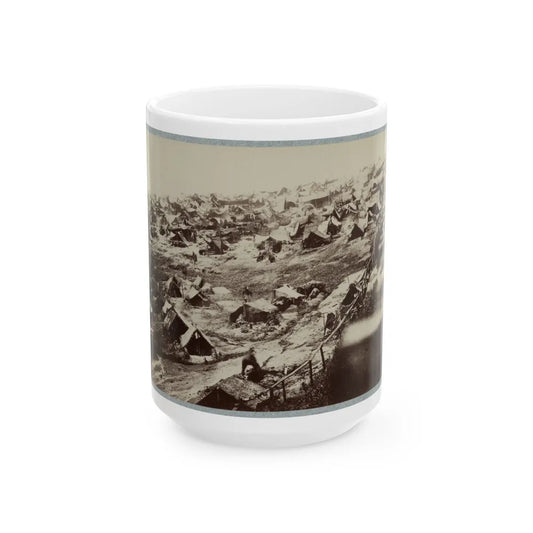 Andersonville Prison, Ga., August 17, 1864. Southwest View Of Stockade Showing The Dead-Line (U.S. Civil War) White Coffee Mug-15oz-Go Mug Yourself