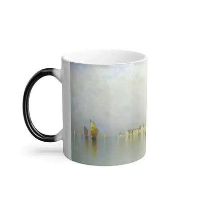 Andre Fisher Bunner (1841-1897) Venetian Fishing Boats, San Lazarro - Oil on Canvas - Color Changing Mug 11oz - Go Mug Yourself