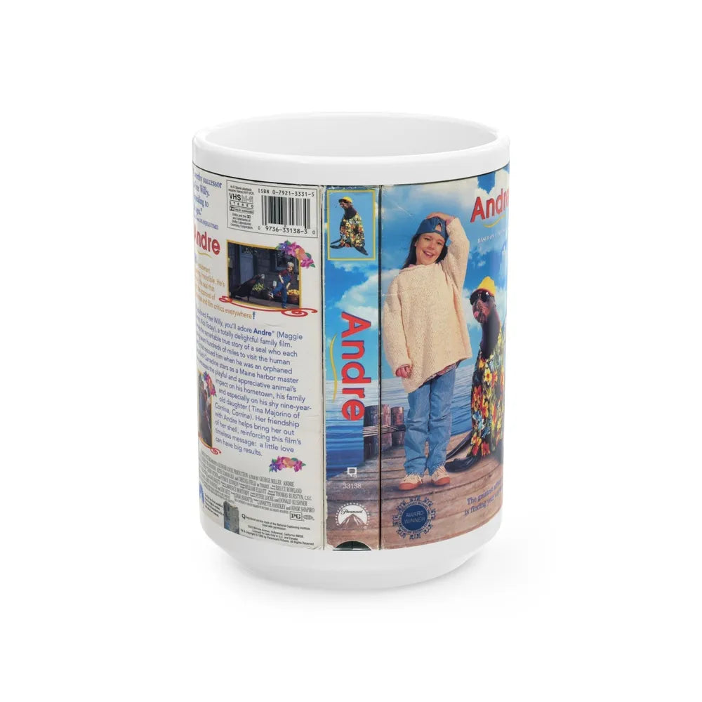 ANDRE (VHS COVER) - White Coffee Mug-15oz-Go Mug Yourself