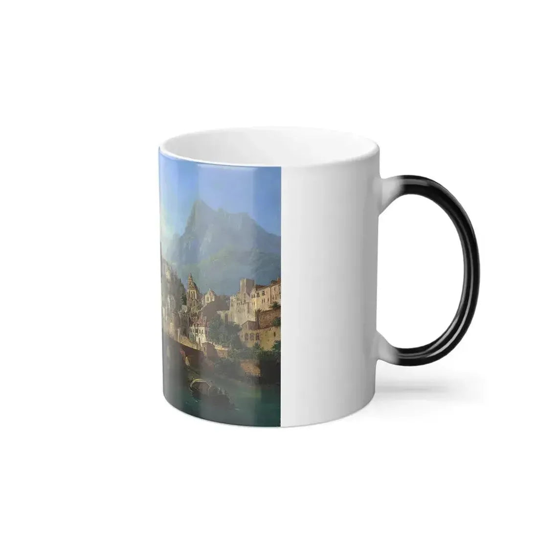 Andreas Roller (1805-1891) Landscape with a Bridge and Fortress - 1843 - Color Changing Mug 11oz - Go Mug Yourself