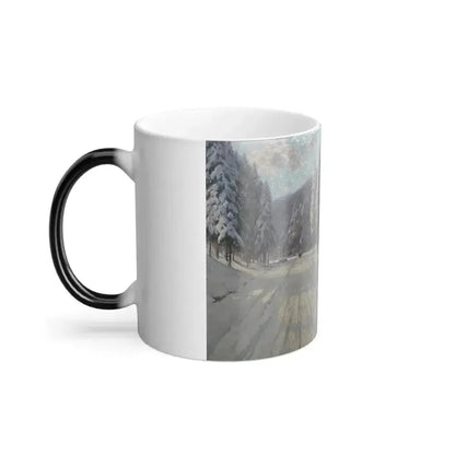 Andrei Nikolaevich Schilder (1861-1919) Winter Road - 1904 - Color Changing Mug 11oz - Go Mug Yourself