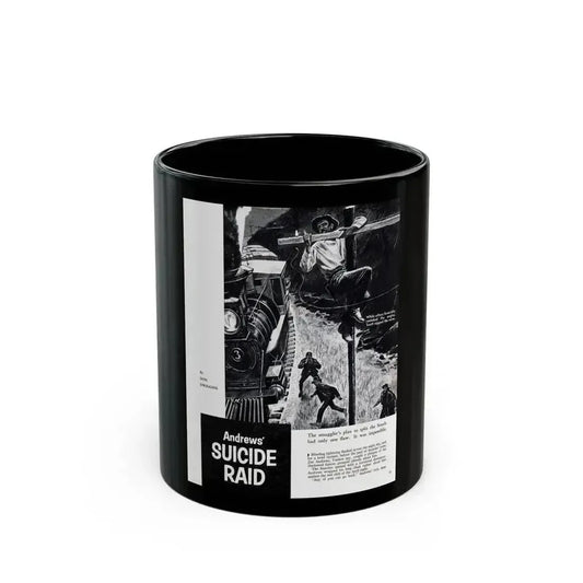 Andrews' Suicide Raid (1), Male magazine, September 1956 - Black Coffee Mug 11oz - Go Mug Yourself