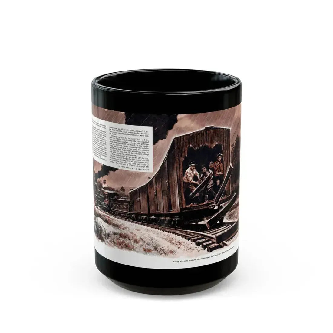 Andrews' Suicide Raid (2), Male magazine, September 1956 - Black Coffee Mug 15oz - Go Mug Yourself