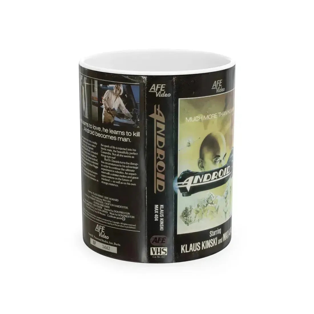 ANDROID (VHS COVER) - White Coffee Mug 11oz - Go Mug Yourself