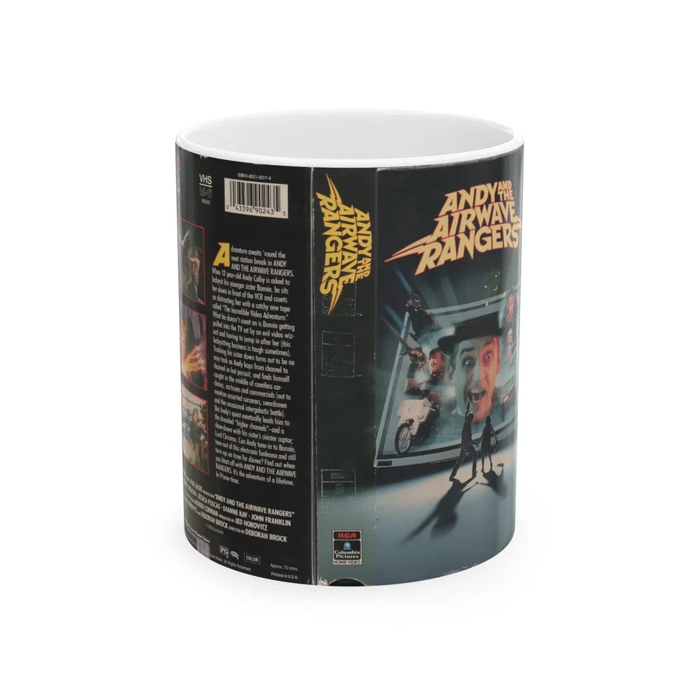 ANDY AND THE AIRWAVE RANGERS (VHS COVER) - White Coffee Mug-11oz-Go Mug Yourself