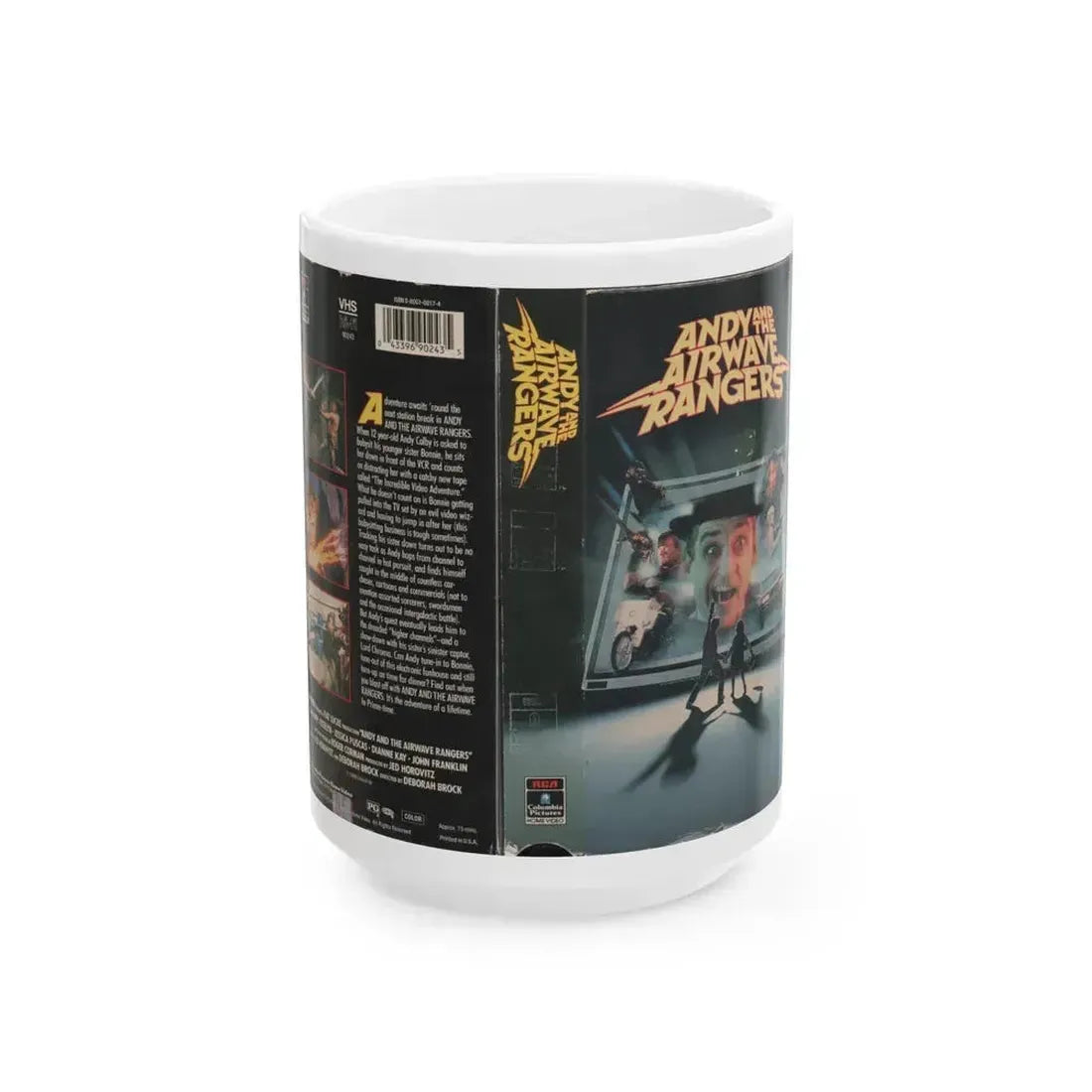 ANDY AND THE AIRWAVE RANGERS (VHS COVER) - White Coffee Mug 15oz - Go Mug Yourself