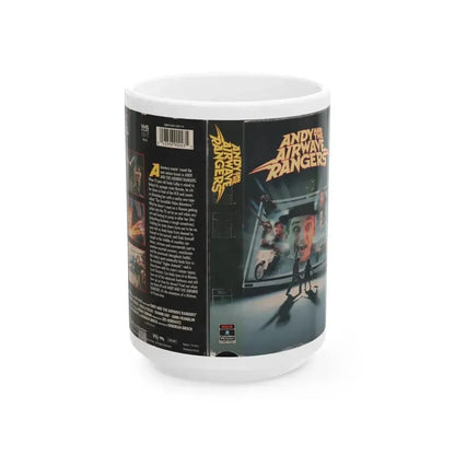 ANDY AND THE AIRWAVE RANGERS (VHS COVER) - White Coffee Mug 15oz - Go Mug Yourself