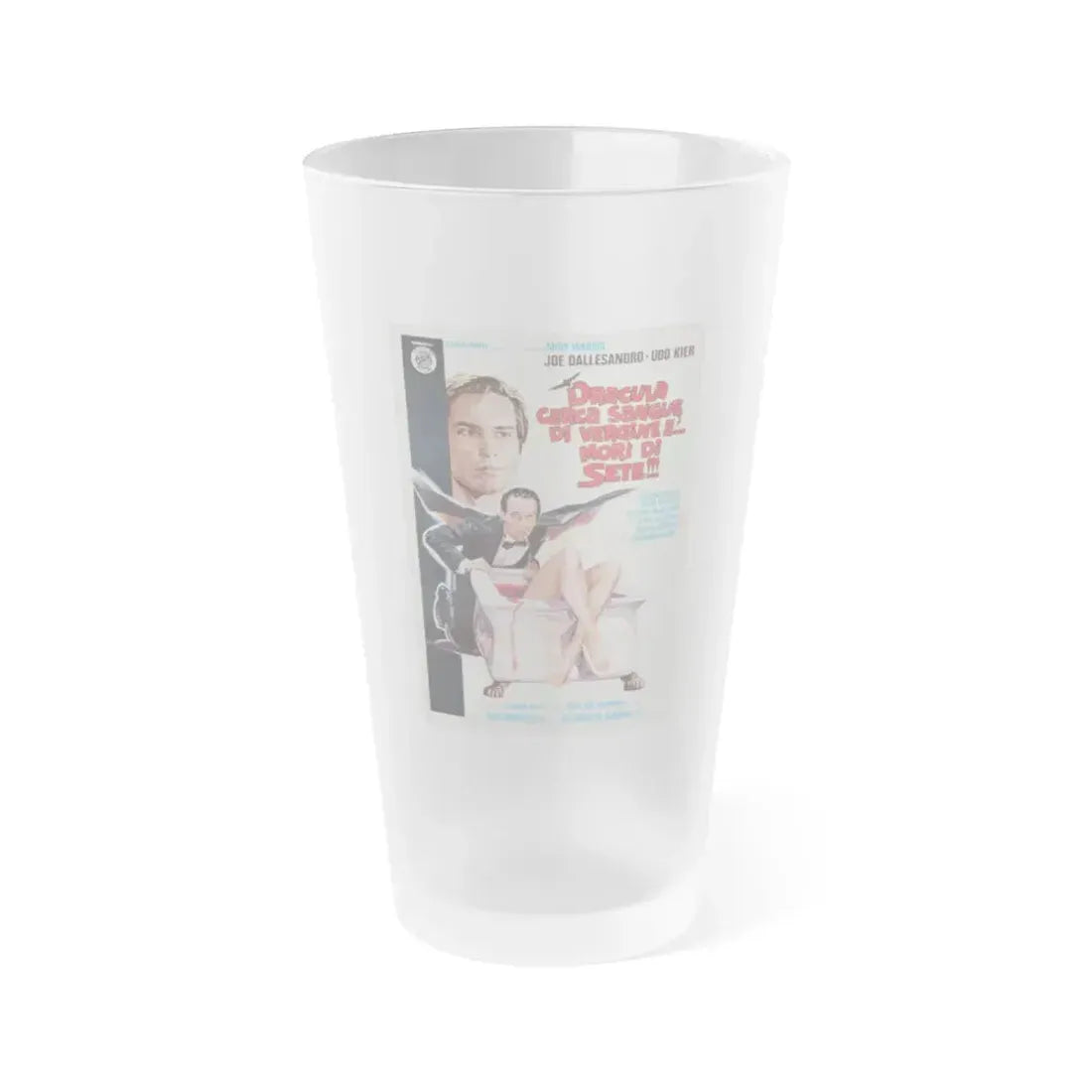 ANDY WARHOL'S DRACULA (ITALIAN) 1974 Movie Poster - Frosted Pint Glass 16oz Default Title - Go Mug Yourself