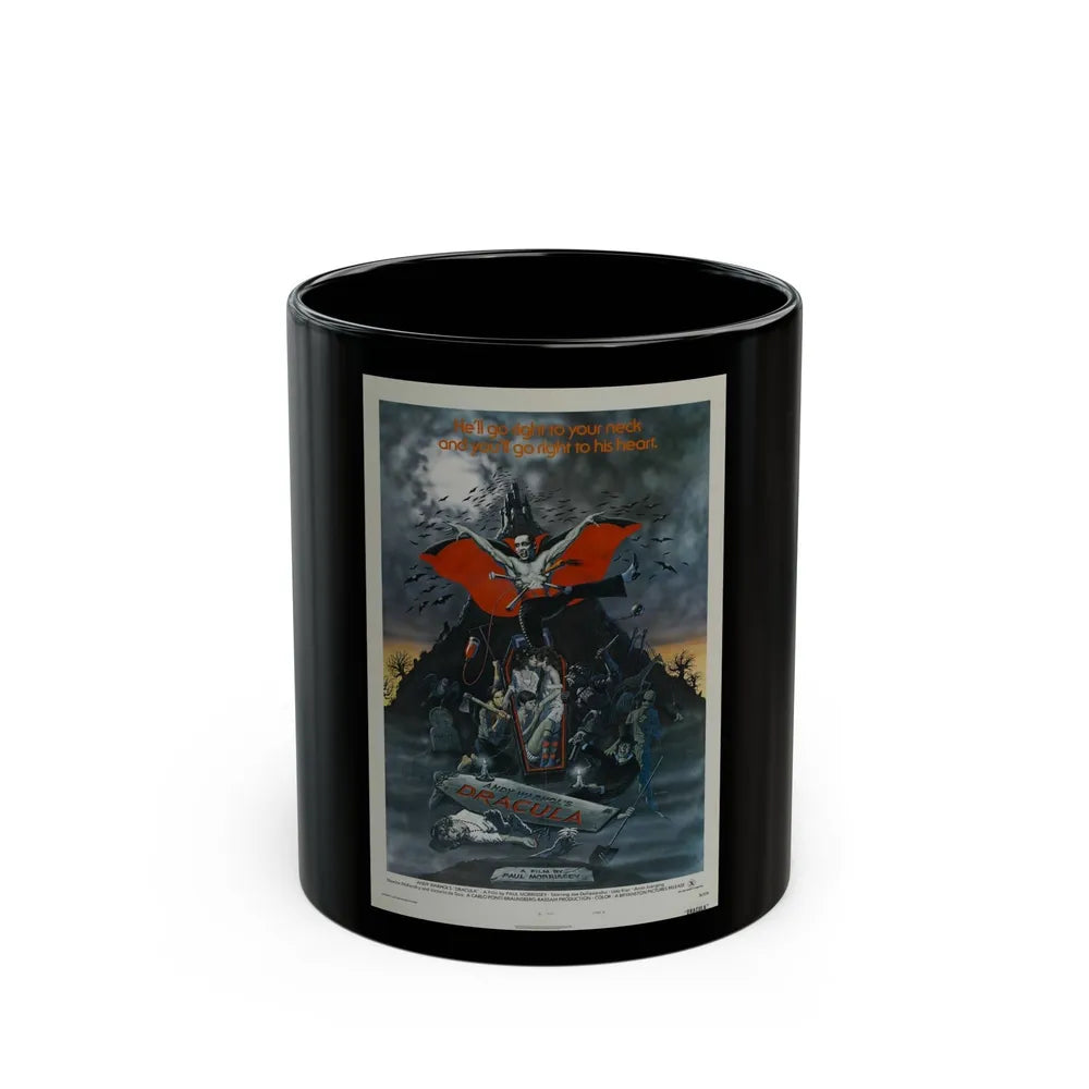 ANDY WARHOL'S DRACULA 1974 Movie Poster - Black Coffee Mug-11oz-Go Mug Yourself