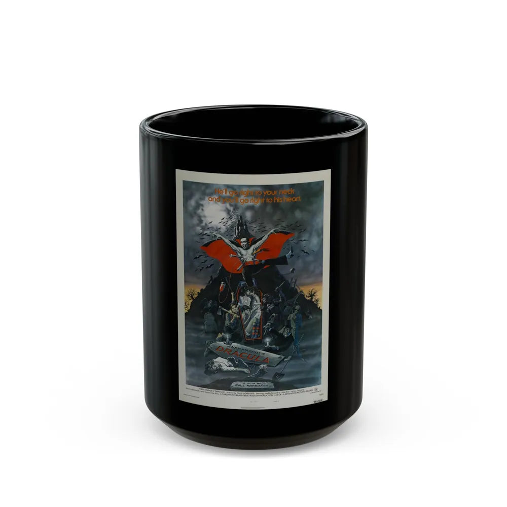 ANDY WARHOL'S DRACULA 1974 Movie Poster - Black Coffee Mug-15oz-Go Mug Yourself