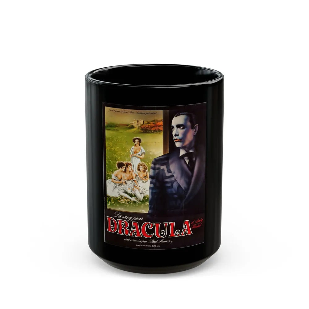 ANDY WARHOL'S DRACULA (FRENCH) 1974 Movie Poster - Black Coffee Mug-15oz-Go Mug Yourself