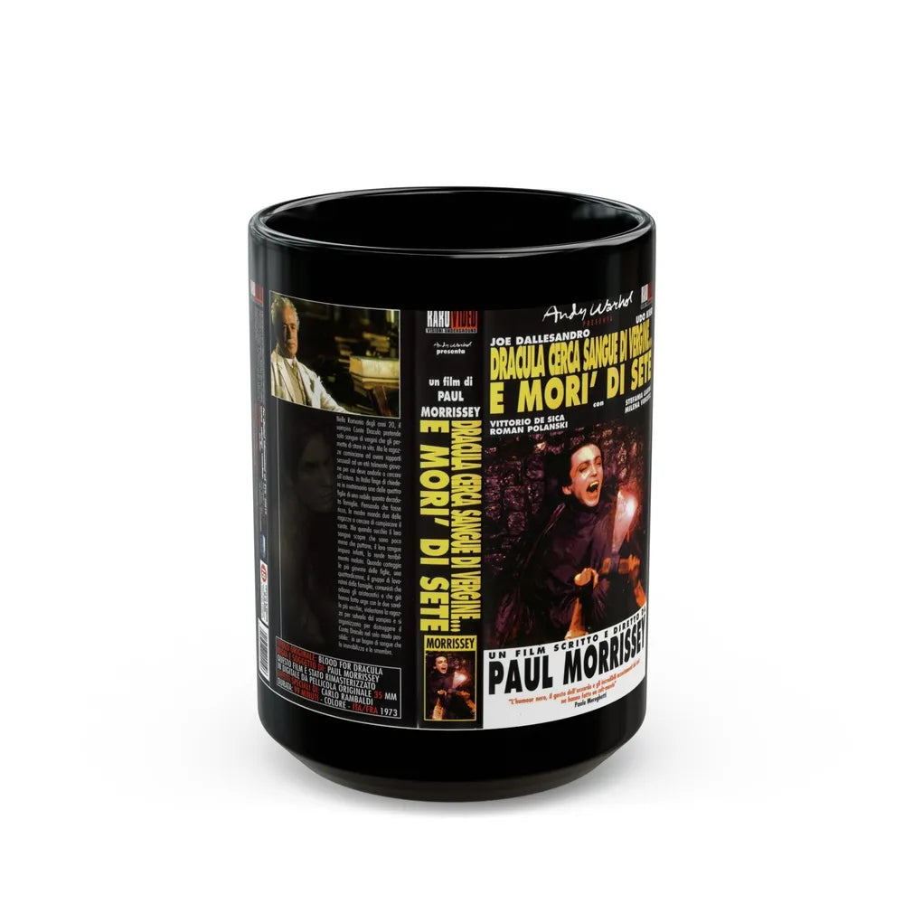 ANDY WARHOLS DRACULA (VHS COVER) - Black Coffee Mug-15oz-Go Mug Yourself