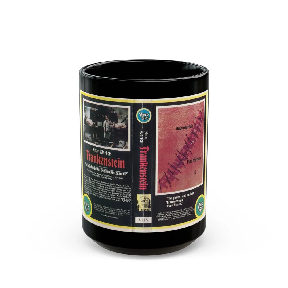 ANDY WARHOLS FRANKENSTEIN (VHS COVER) - Black Coffee Mug-15oz-Go Mug Yourself